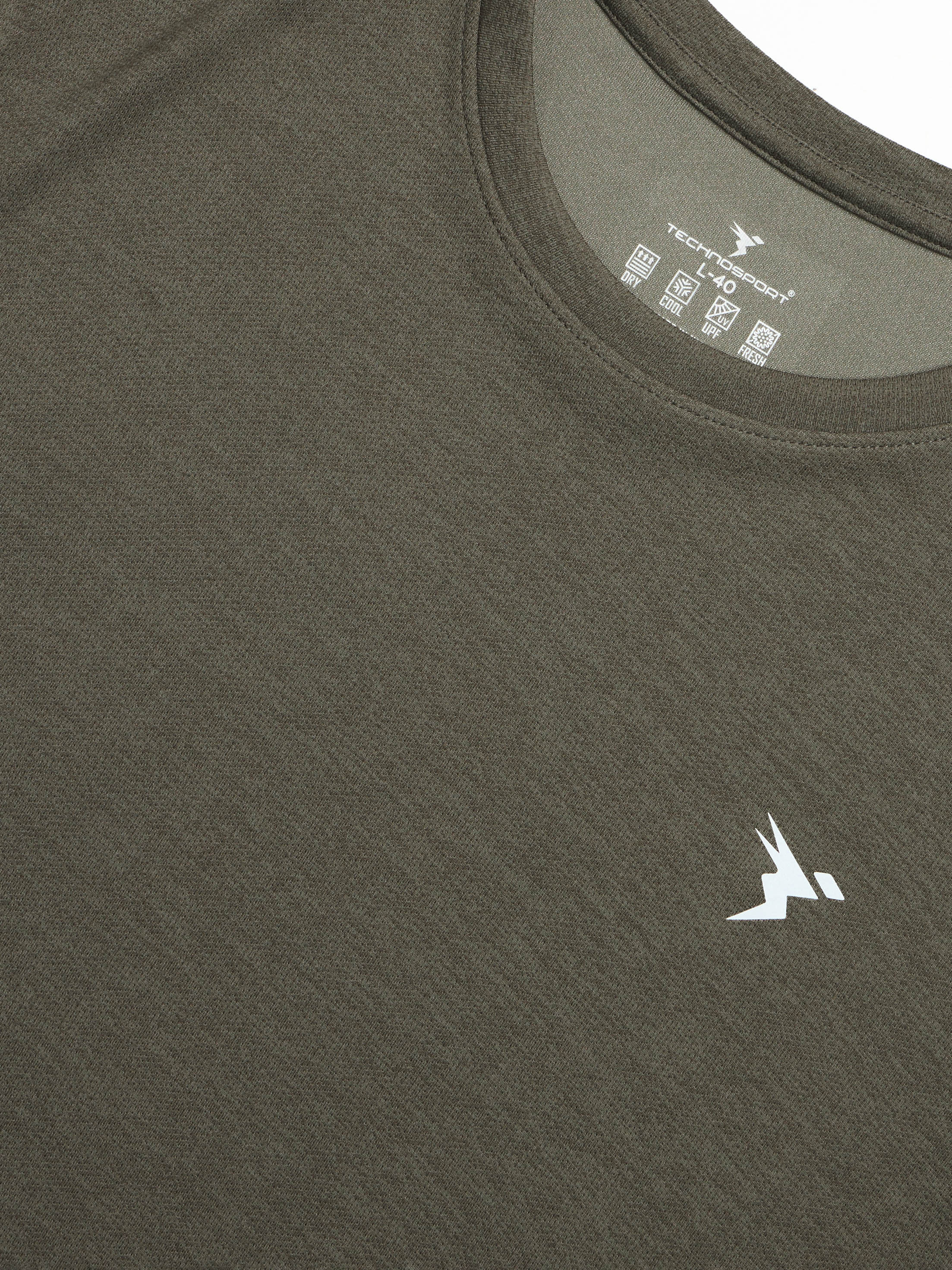 Technosport Crew Neck Tshirt (Double Cool) - OR40 - SMOKEY OLIVE