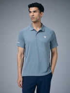 Technosport Melange Double Cool Polo Tshirt - OR41 - BLUE STONE