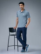 Technosport Melange Double Cool Polo Tshirt - OR41 - BLUE STONE
