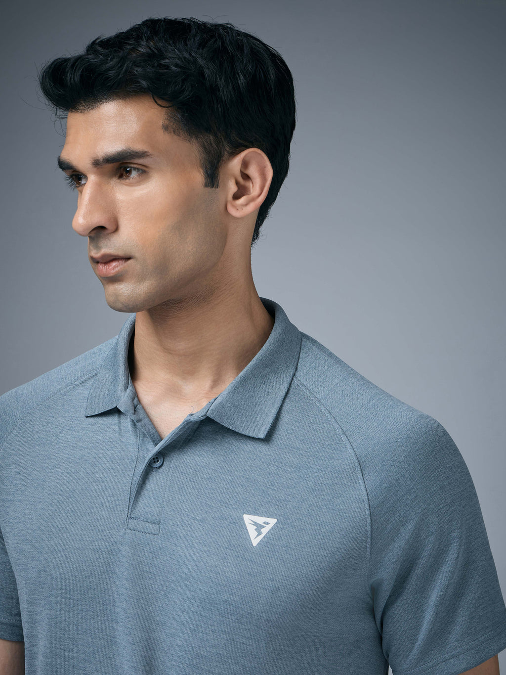 Technosport Melange Double Cool Polo Tshirt - OR41 - BLUE STONE