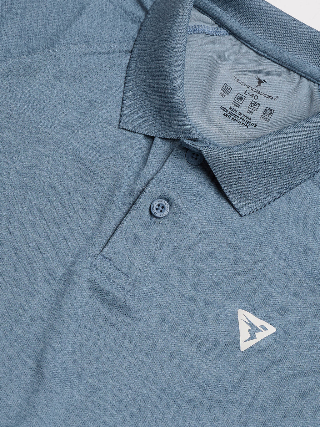Technosport Melange Double Cool Polo Tshirt - OR41 - BLUE STONE