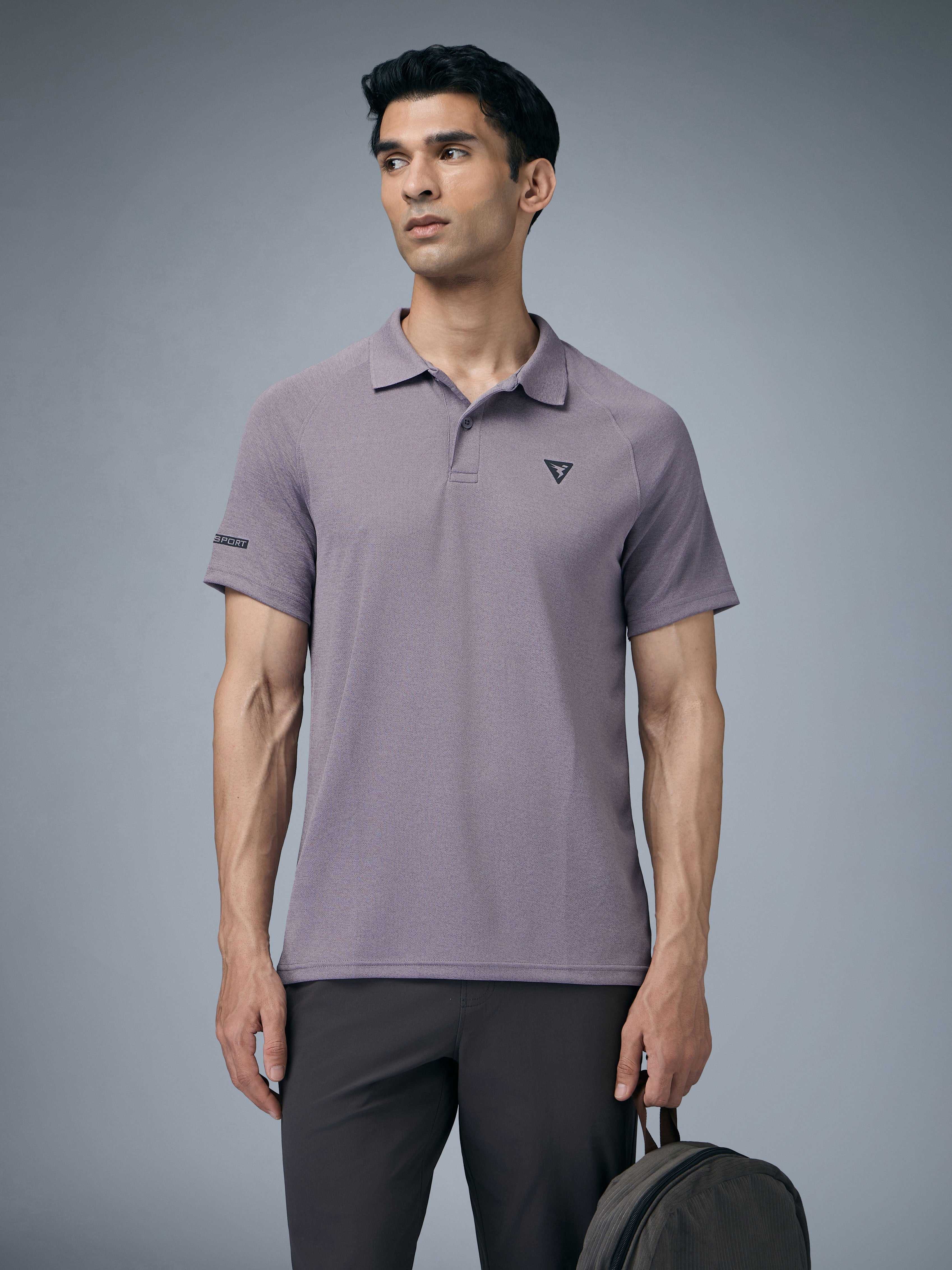 Technosport Melange Double Cool Polo Tshirt - OR41 - GRAY RIDGE