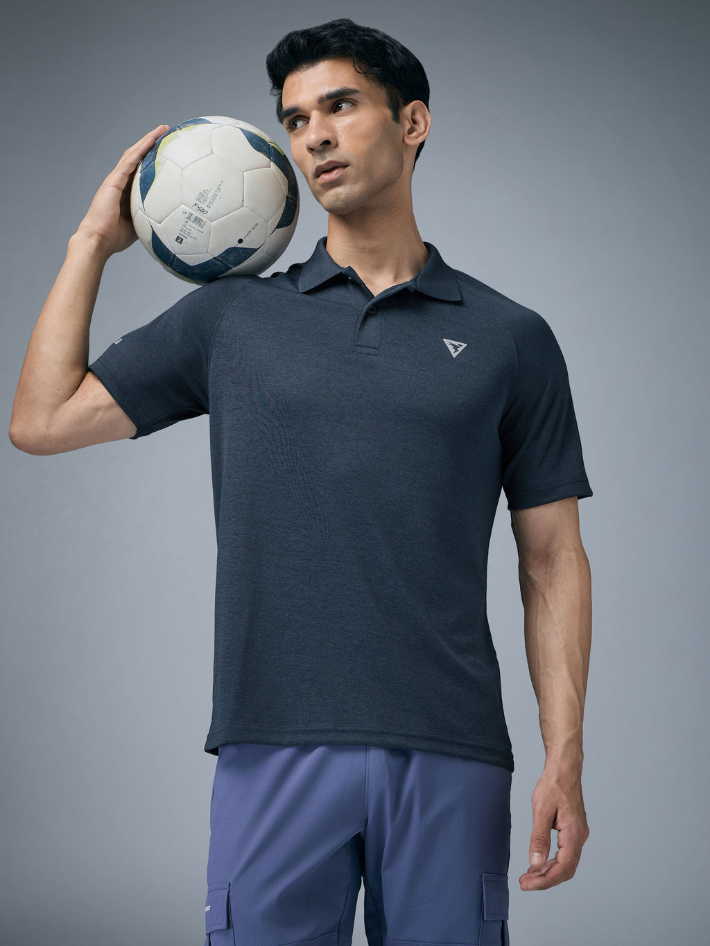 Technosport Melange Double Cool Polo Tshirt - OR41 - NAVY B