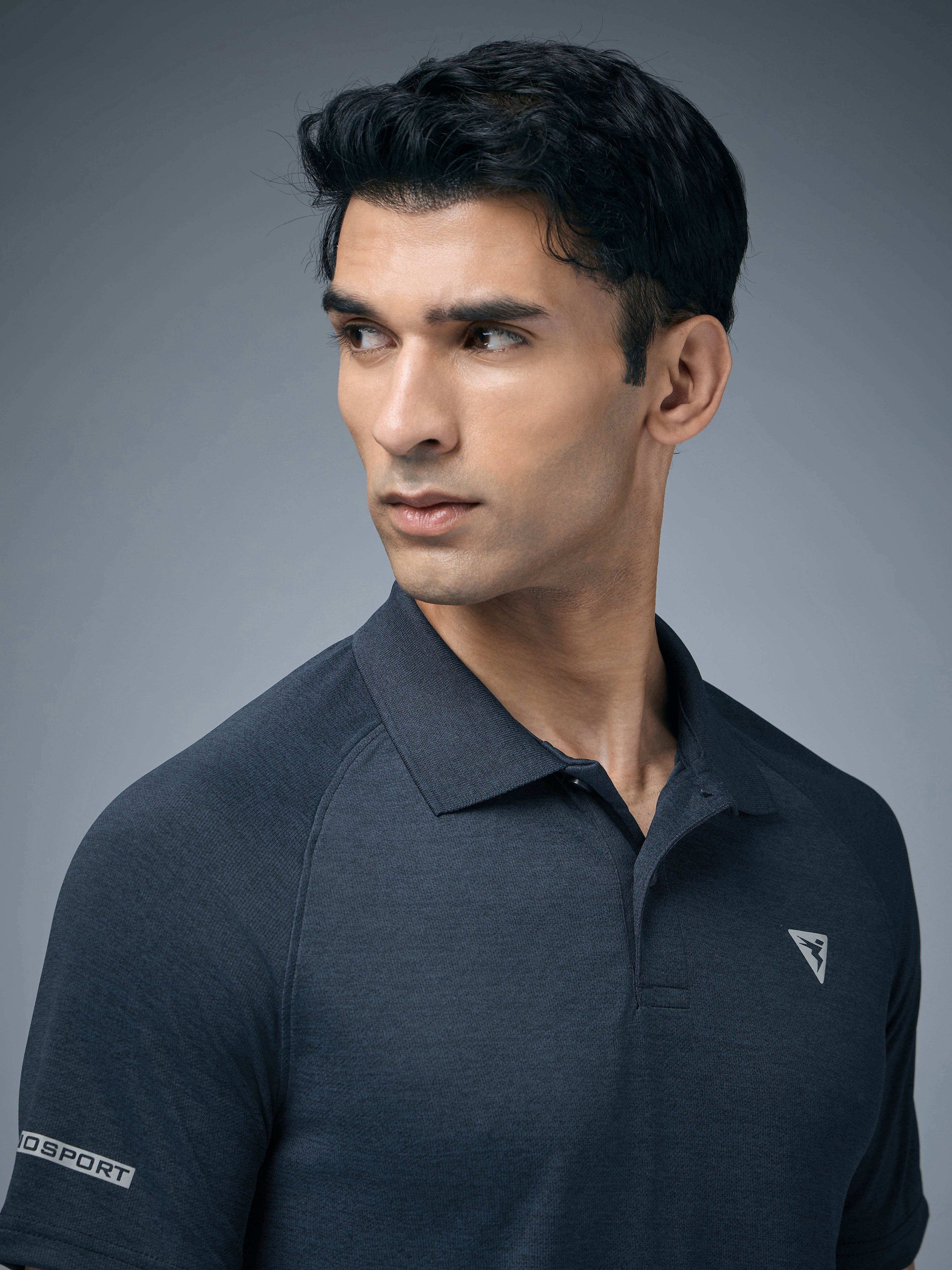 Technosport Melange Double Cool Polo Tshirt - OR41 - NAVY B