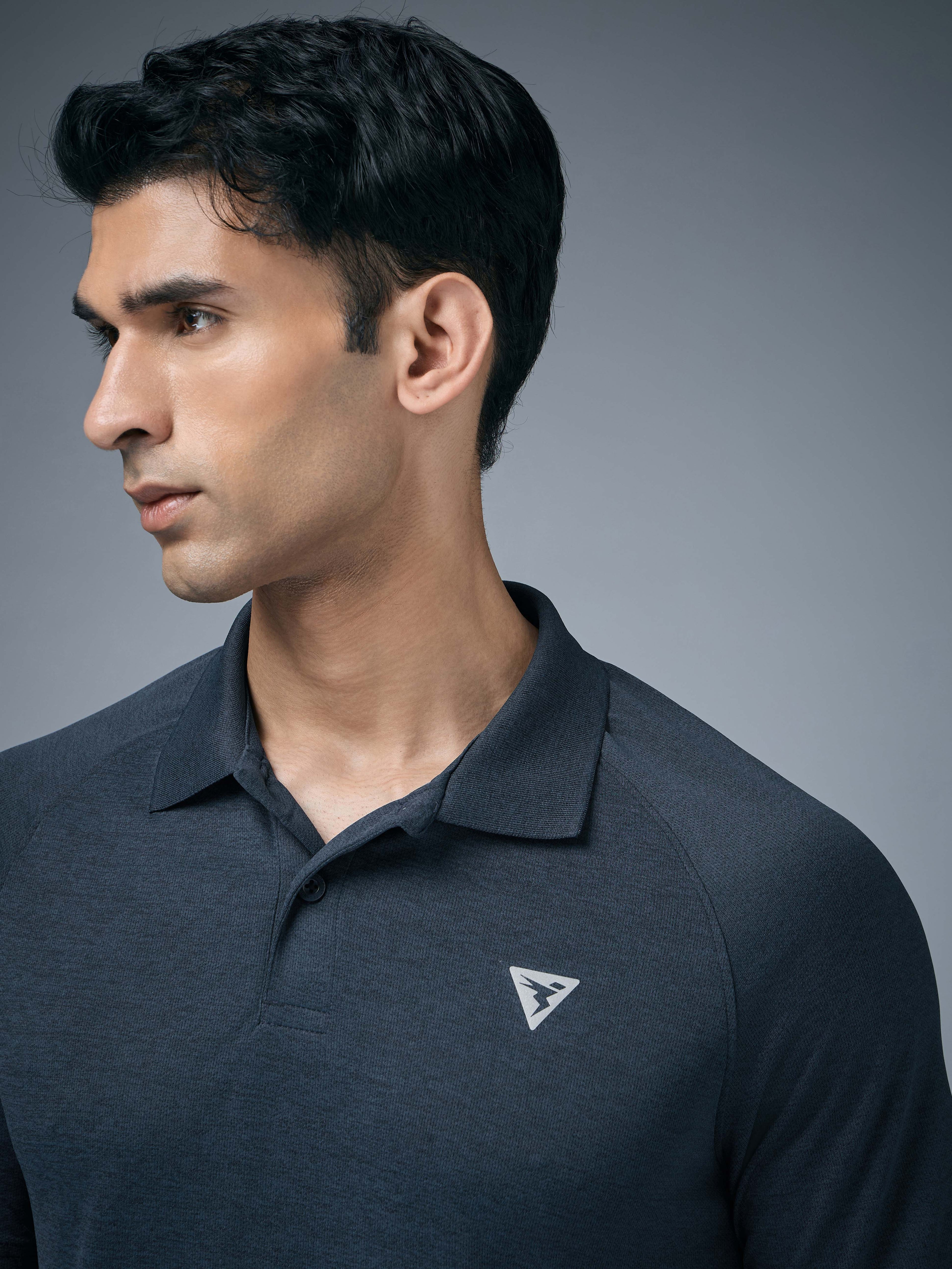 Technosport Melange Double Cool Polo Tshirt - OR41 - NAVY B