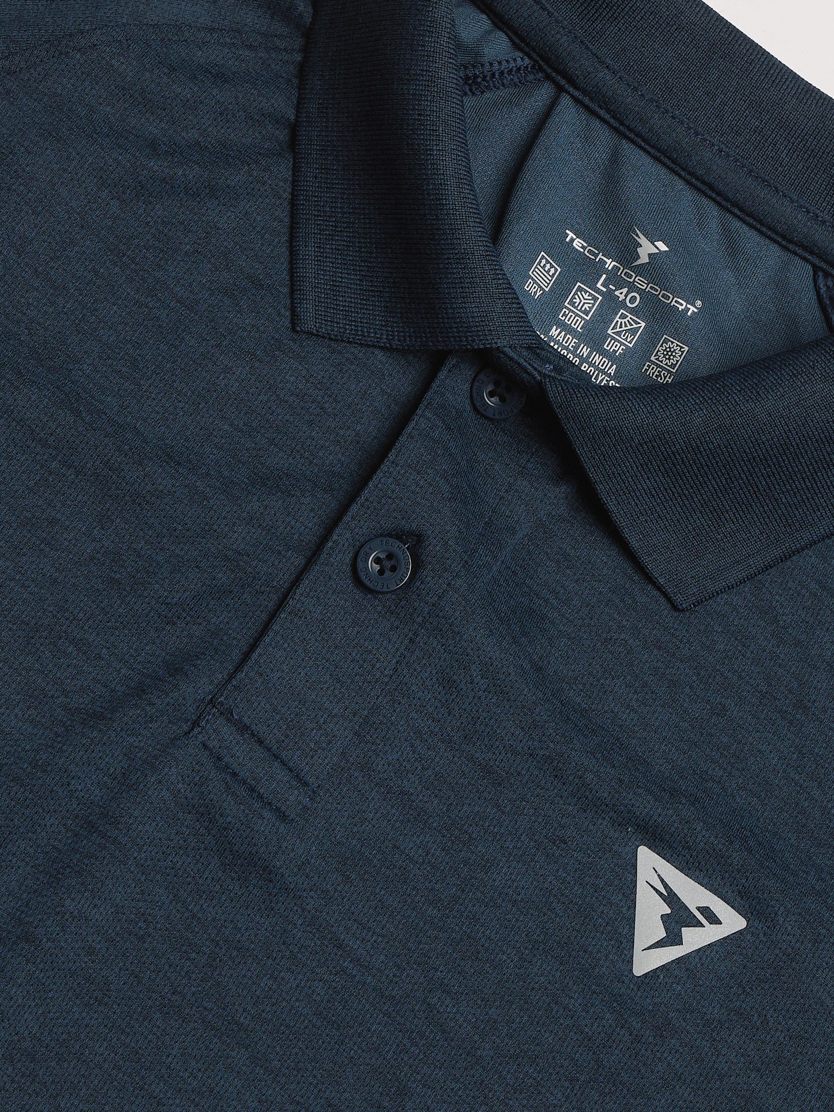 Technosport Melange Double Cool Polo Tshirt - OR41 - NAVY B