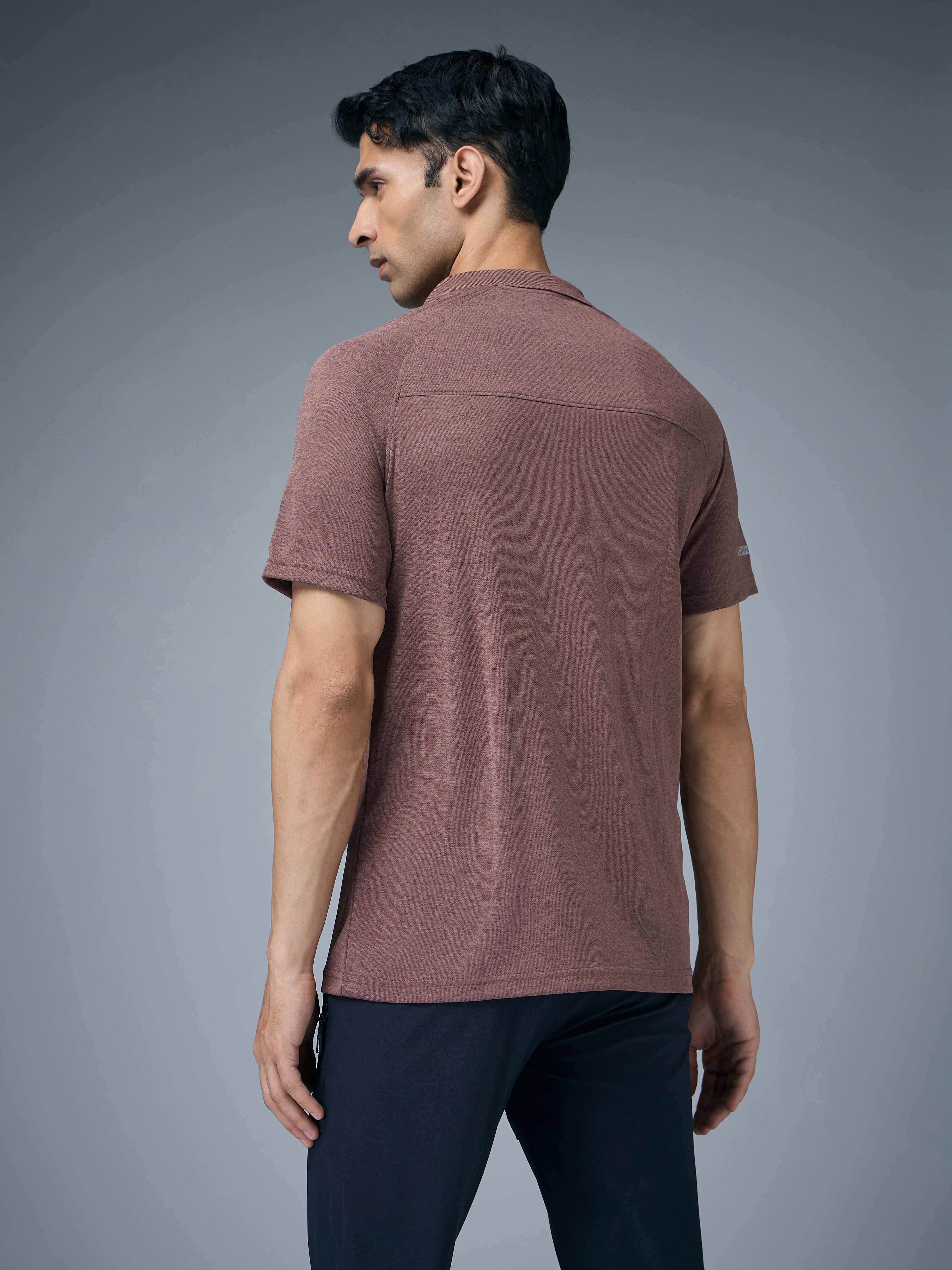 Technosport Melange Double Cool Polo Tshirt - OR41 - OX BLOOD RED