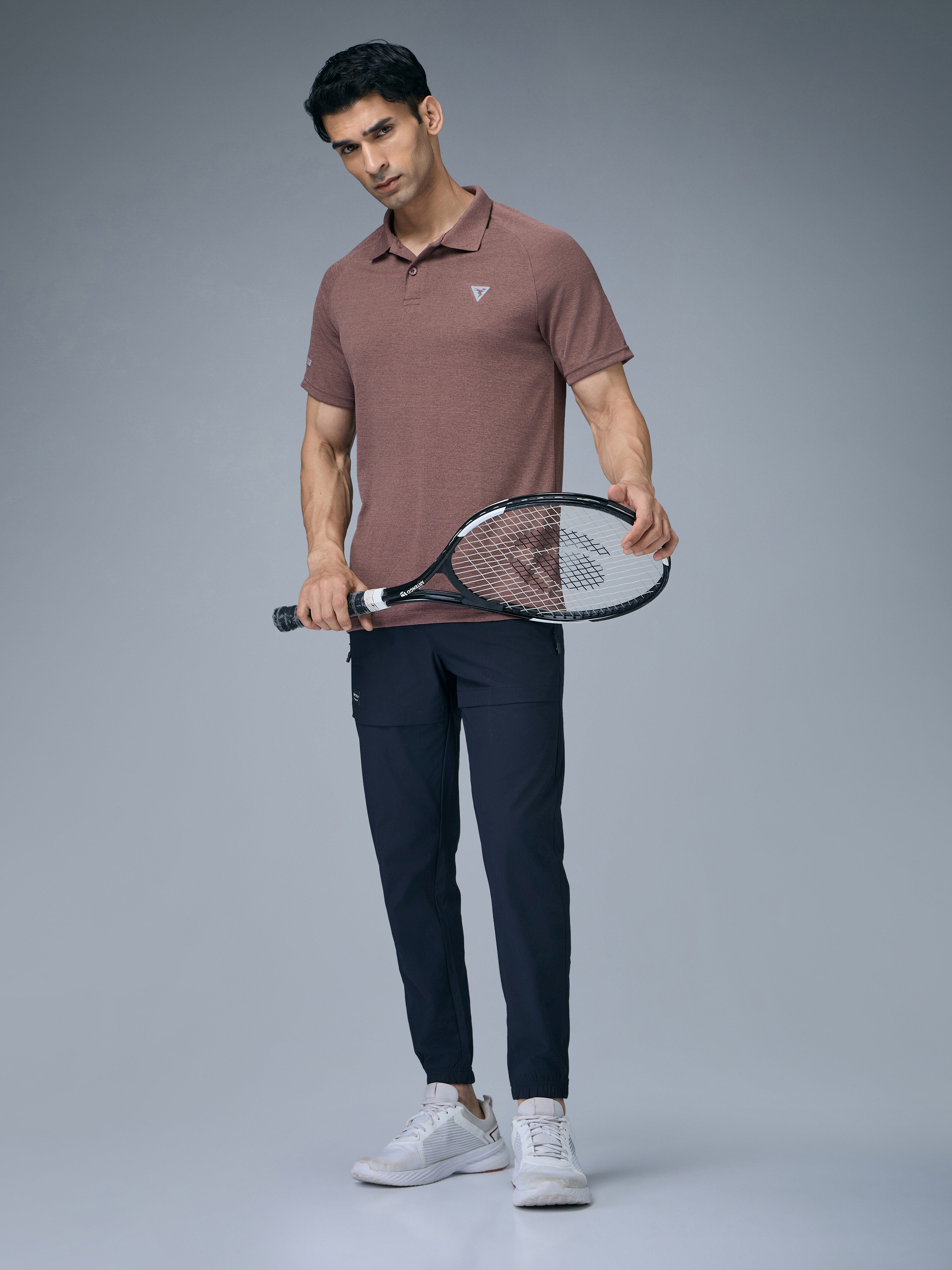 Technosport Melange Double Cool Polo Tshirt - OR41 - OX BLOOD RED