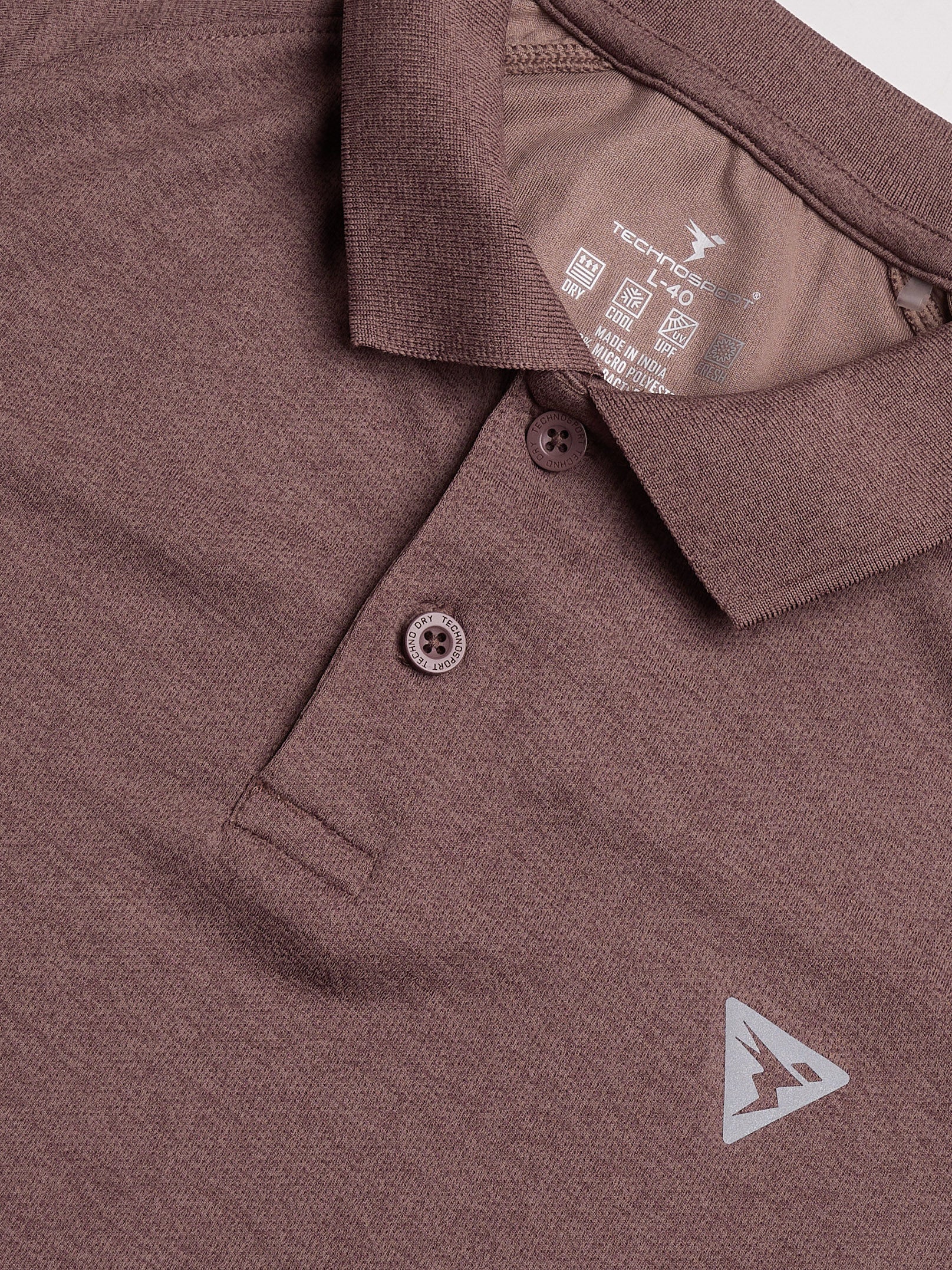 Technosport Melange Double Cool Polo Tshirt - OR41 - OX BLOOD RED