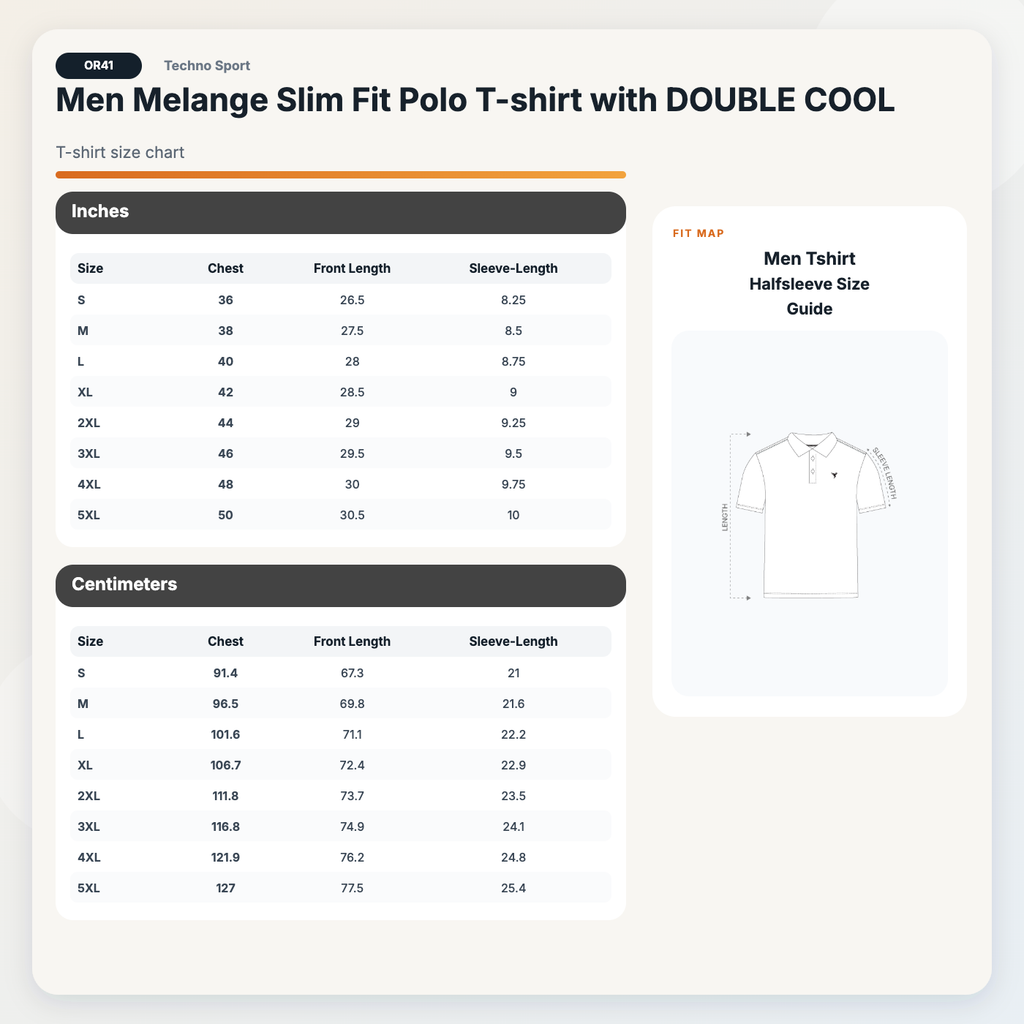 Technosport Melange Double Cool Polo Tshirt - OR41 - NAVY B