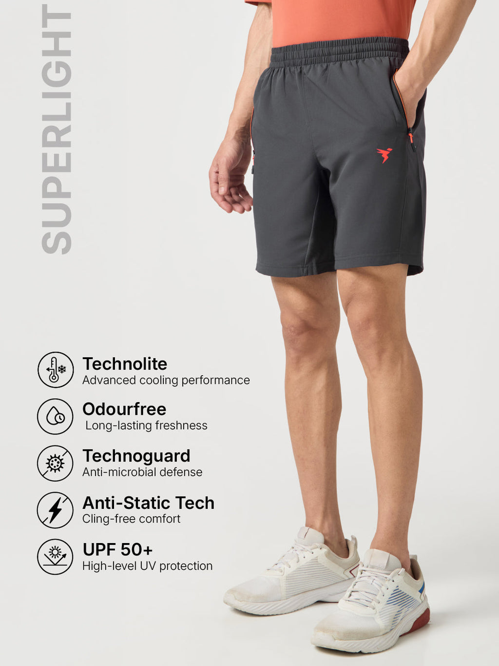 Technosport Men Shorts - OR46 - WOODLAND GRAY