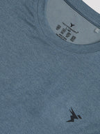 Technosport Melange Doule Cool Slim Fit Crew Neck Fullsleeve Tshirt - OR47 - BLUE STONE