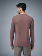 Technosport Melange Doule Cool Slim Fit Crew Neck Fullsleeve Tshirt - OR47 - CHILLI FLAKES