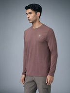 Technosport Melange Doule Cool Slim Fit Crew Neck Fullsleeve Tshirt - OR47 - CHILLI FLAKES