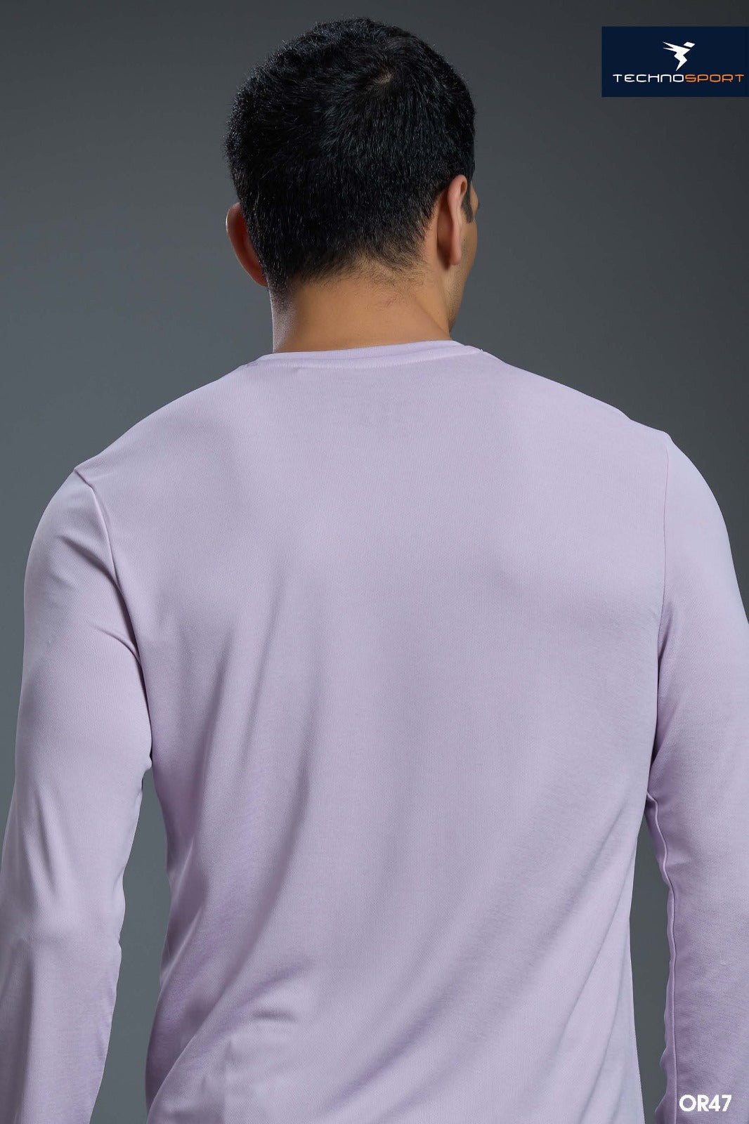 Technosport Melange Doule Cool Slim Fit Crew Neck Fullsleeve Tshirt - OR47 - LILAC B