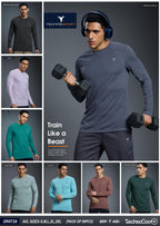 Technosport Melange Doule Cool Slim Fit Crew Neck Fullsleeve Tshirt - OR47 - LILAC B