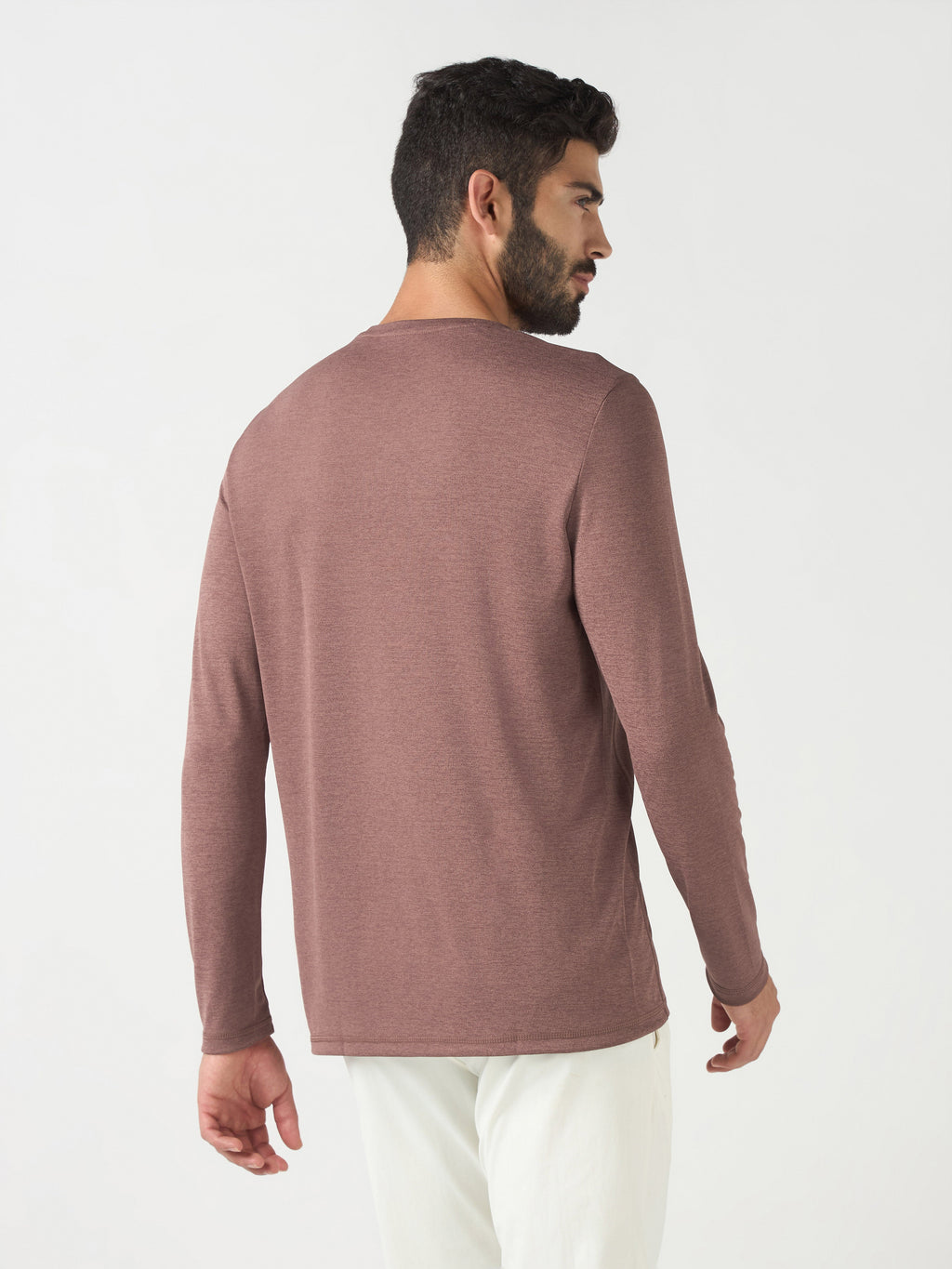 Technosport Melange Doule Cool Slim Fit Crew Neck Fullsleeve Tshirt - OR47 - OX BLOOD RED