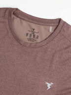 Technosport Melange Doule Cool Slim Fit Crew Neck Fullsleeve Tshirt - OR47 - OX BLOOD RED