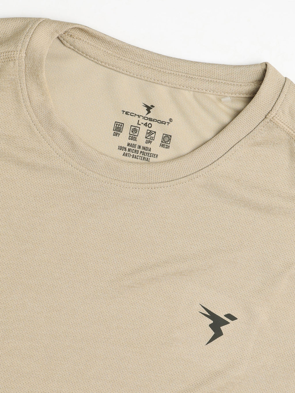 Technosport Melange Doule Cool Slim Fit Crew Neck Fullsleeve Tshirt - OR47 - OYSTER GRAY