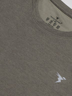 Technosport Melange Doule Cool Slim Fit Crew Neck Fullsleeve Tshirt - OR47 - SMOKEY OLIVE