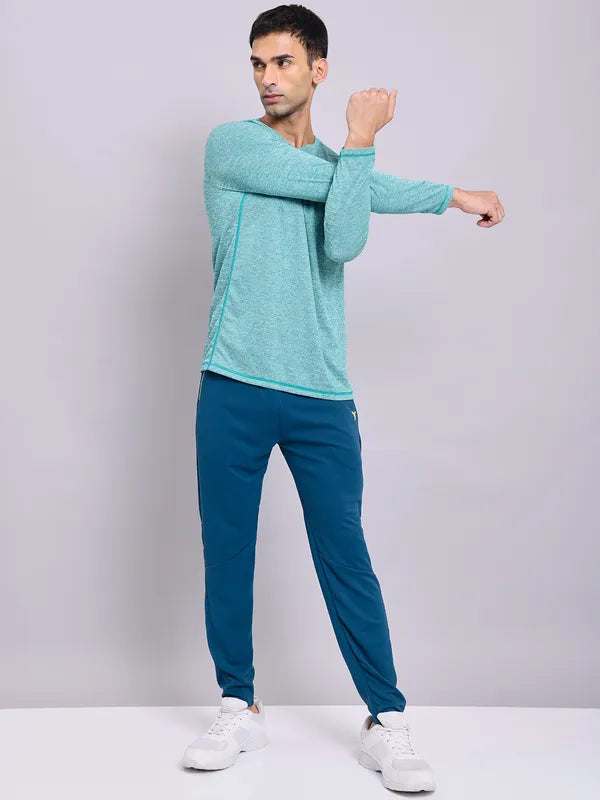 Technosport Melange Doule Cool Slim Fit Crew Neck Fullsleeve Tshirt - OR47 - TEAL B