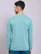 Technosport Melange Doule Cool Slim Fit Crew Neck Fullsleeve Tshirt - OR47 - TEAL B