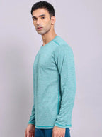 Technosport Melange Doule Cool Slim Fit Crew Neck Fullsleeve Tshirt - OR47 - TEAL B