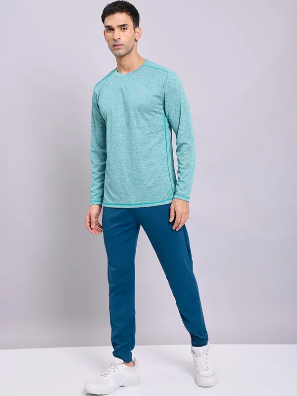 Technosport Melange Doule Cool Slim Fit Crew Neck Fullsleeve Tshirt - OR47 - TEAL B