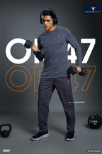 Technosport Melange Doule Cool Slim Fit Crew Neck Fullsleeve Tshirt - OR47 - VINTAGE INDIGO