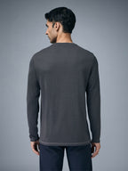 Technosport Melange Doule Cool Slim Fit Crew Neck Fullsleeve Tshirt - OR47 - WOODLAND GRAY
