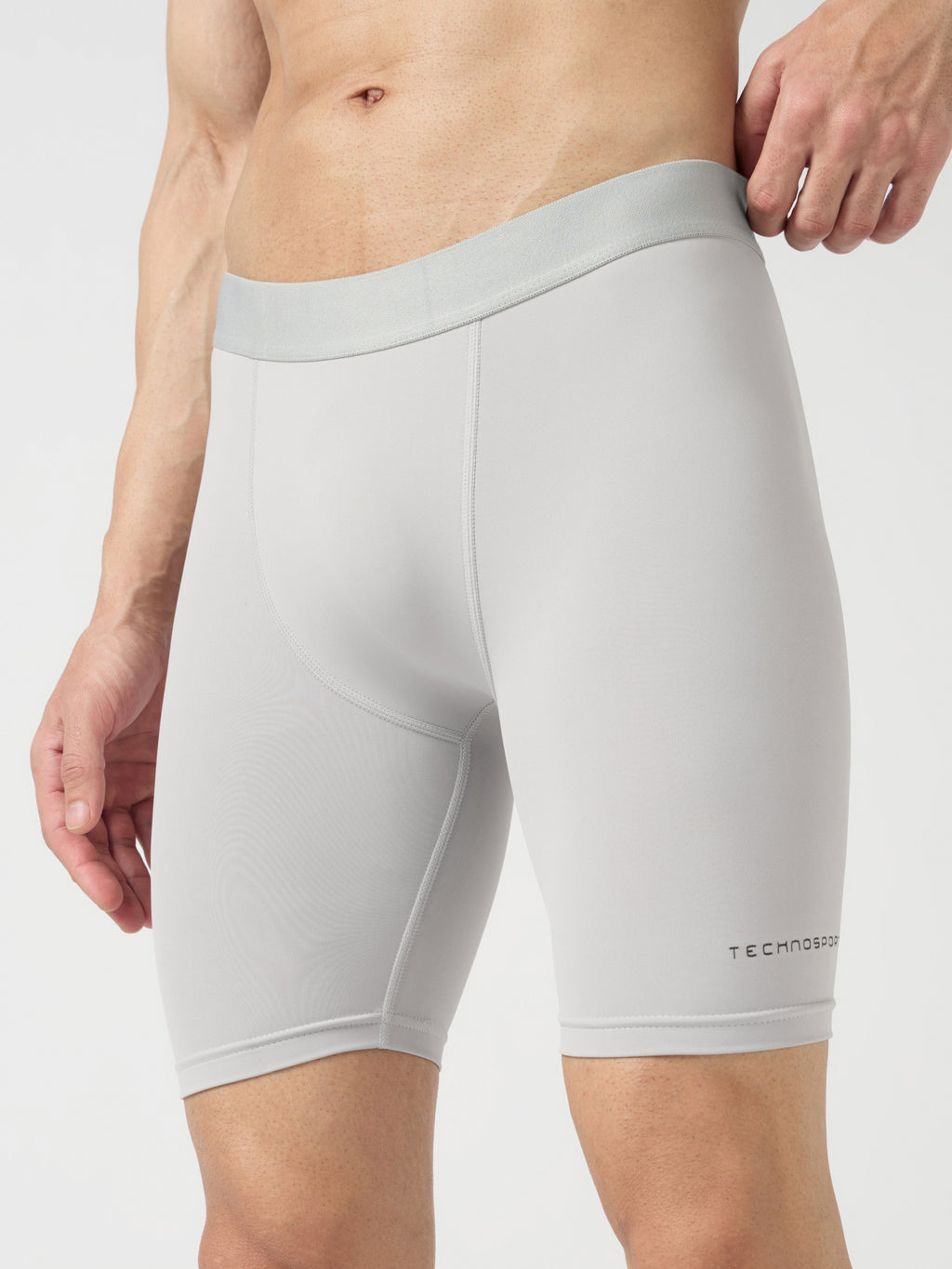 Technosport Men Solid Compression Tights (Elasto Plus) - OR59 - ASH