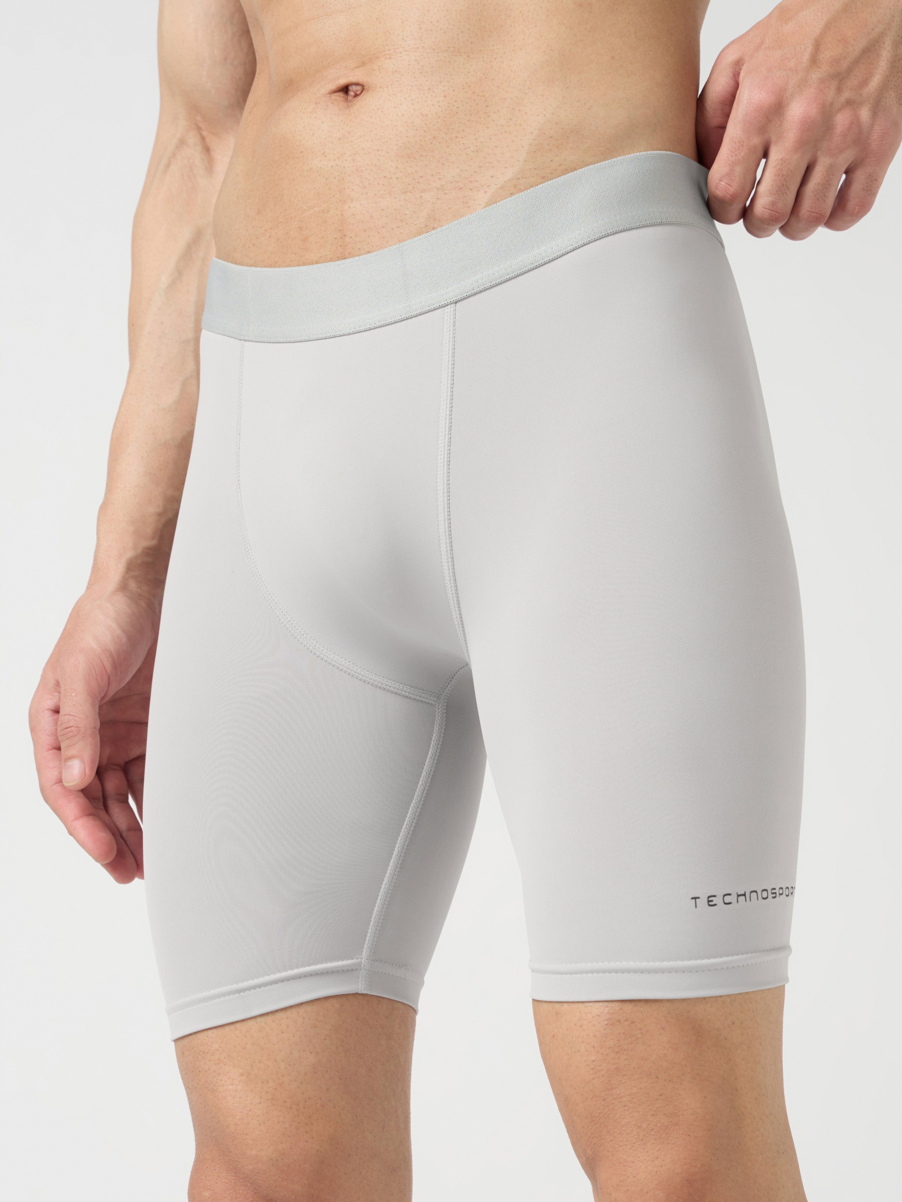 Technosport Men Solid Compression Tights (Elasto Plus) - OR59 - ASH