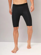 Technosport Men Solid Compression Tights (Elasto Plus) - OR59 - BLACK