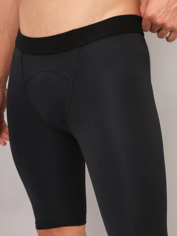 Technosport Men Solid Compression Tights (Elasto Plus) - OR59 - BLACK