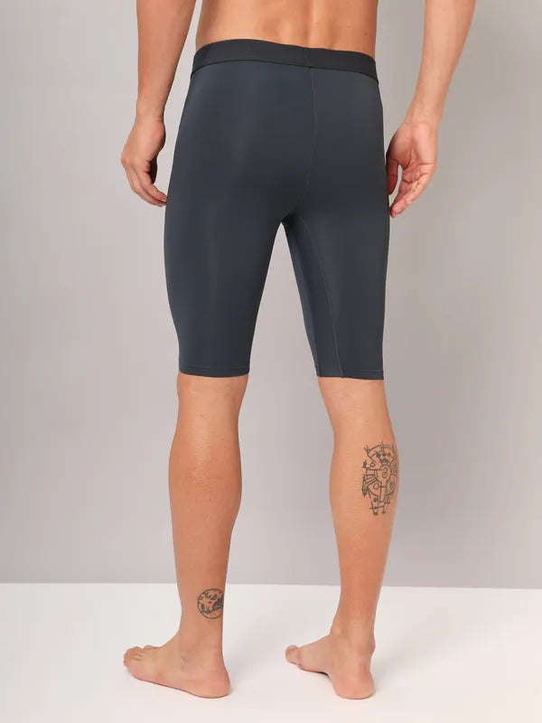 Technosport Men Solid Compression Tights (Elasto Plus) - OR59 - DR CARBON