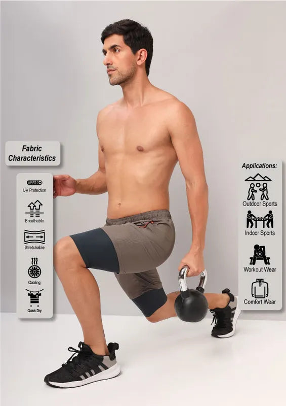 Technosport Men Solid Compression Tights (Elasto Plus) - OR59 - DR CARBON