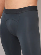 Technosport Men Solid Compression Tights (Elasto Plus) - OR59 - DR CARBON