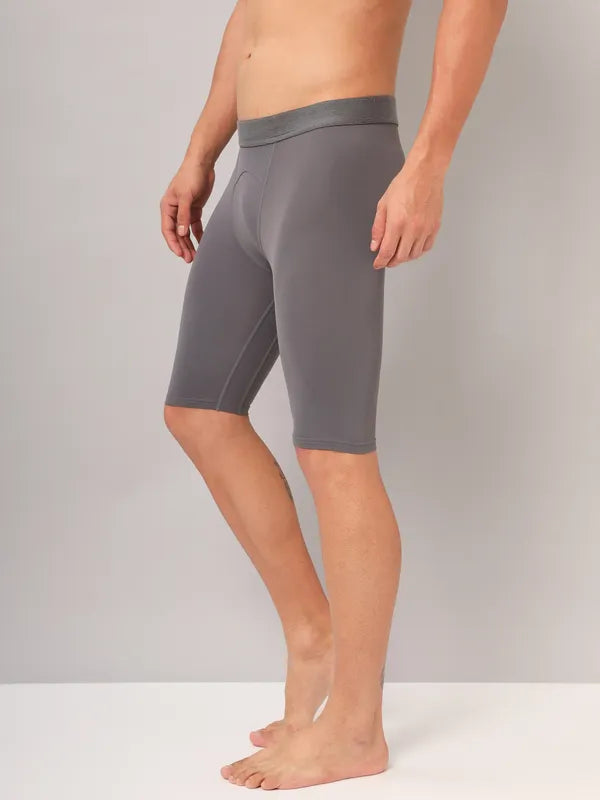 Technosport Men Solid Compression Tights (Elasto Plus) - OR59 - IRON GREY