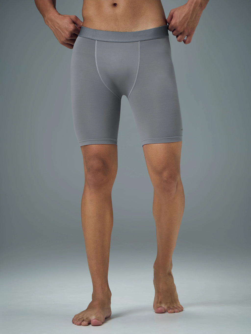 Technosport Men Solid Compression Tights (Elasto Plus) - OR59 - LT GREY