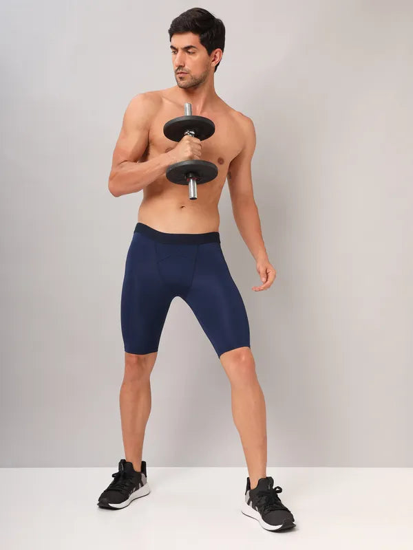 Technosport Men Solid Compression Tights (Elasto Plus) - OR59 - NAVY