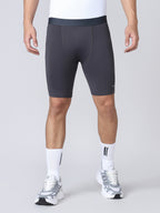 Technosport Men Solid Compression Tights (Elasto Plus) - OR59 - WOODLAND GRAY