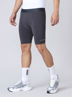 Technosport Men Solid Compression Tights (Elasto Plus) - OR59 - WOODLAND GRAY
