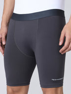 Technosport Men Solid Compression Tights (Elasto Plus) - OR59 - WOODLAND GRAY