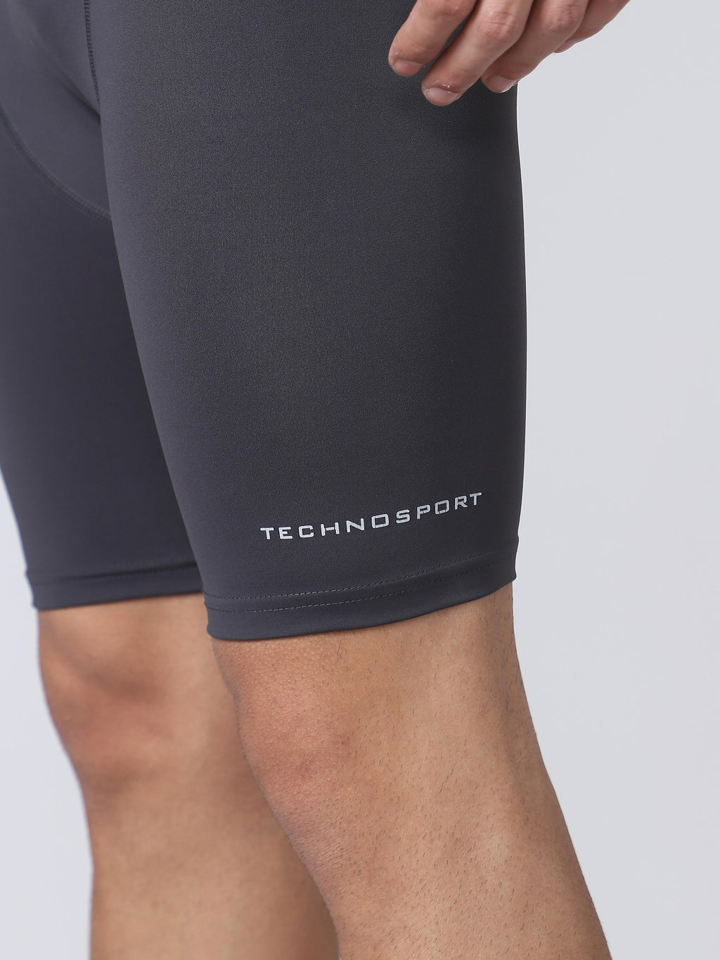 Technosport Men Solid Compression Tights (Elasto Plus) - OR59 - WOODLAND GRAY