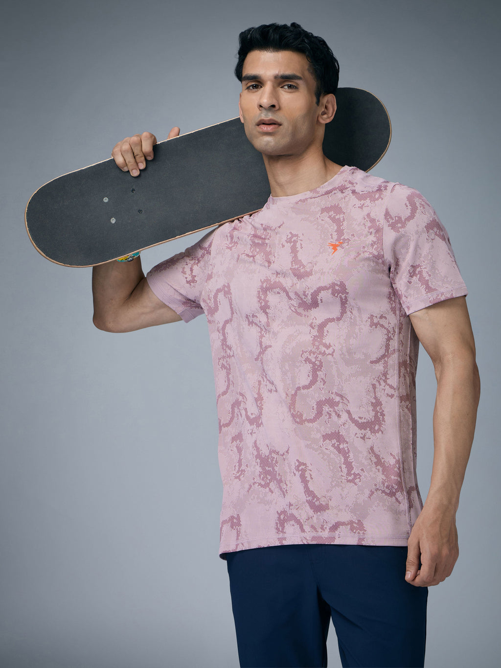 Technosport Crew Neck Tshirt (Double Cool) - OR60 - DUSTY PINK