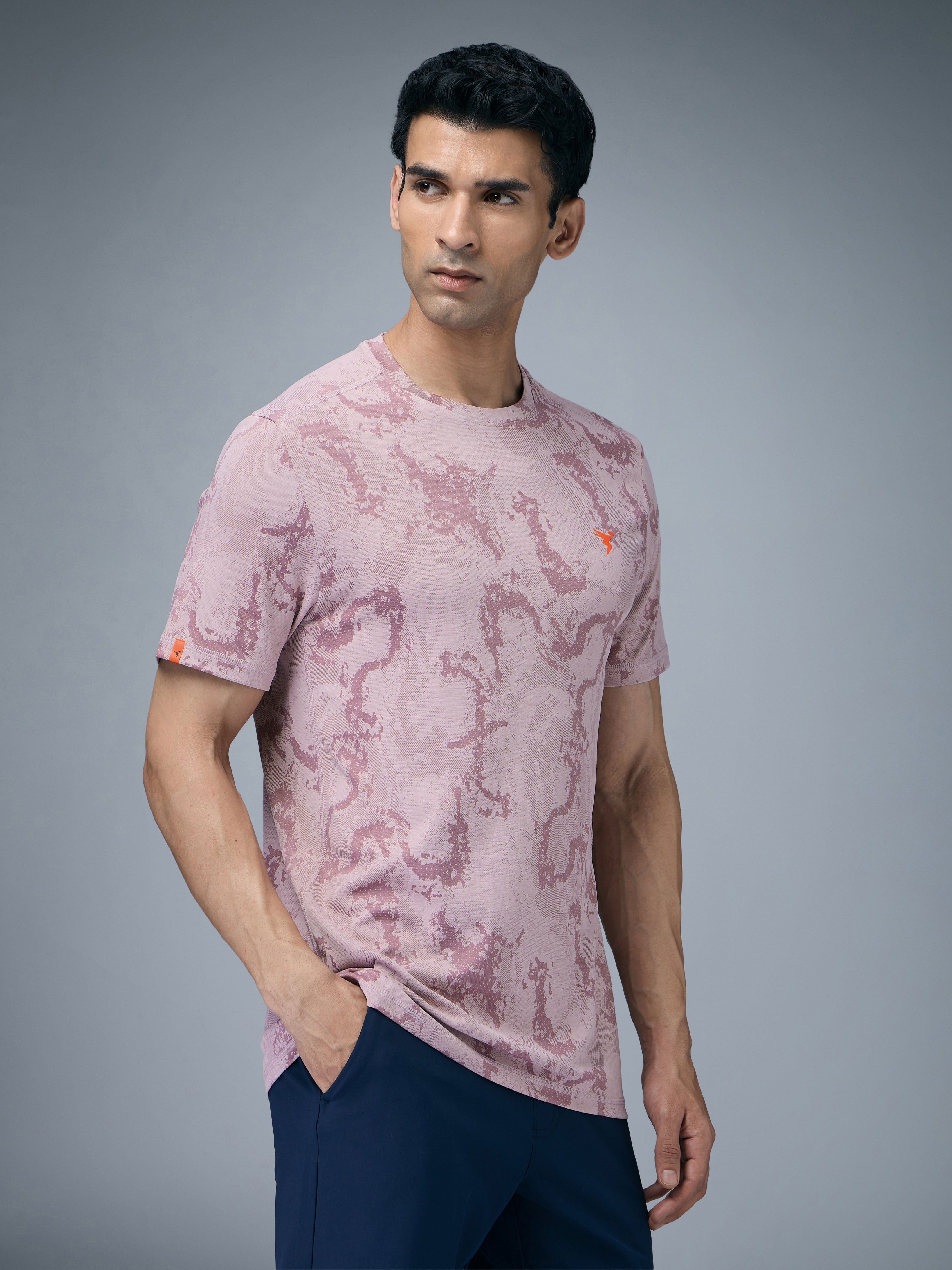 Technosport Crew Neck Tshirt (Double Cool) - OR60 - DUSTY PINK