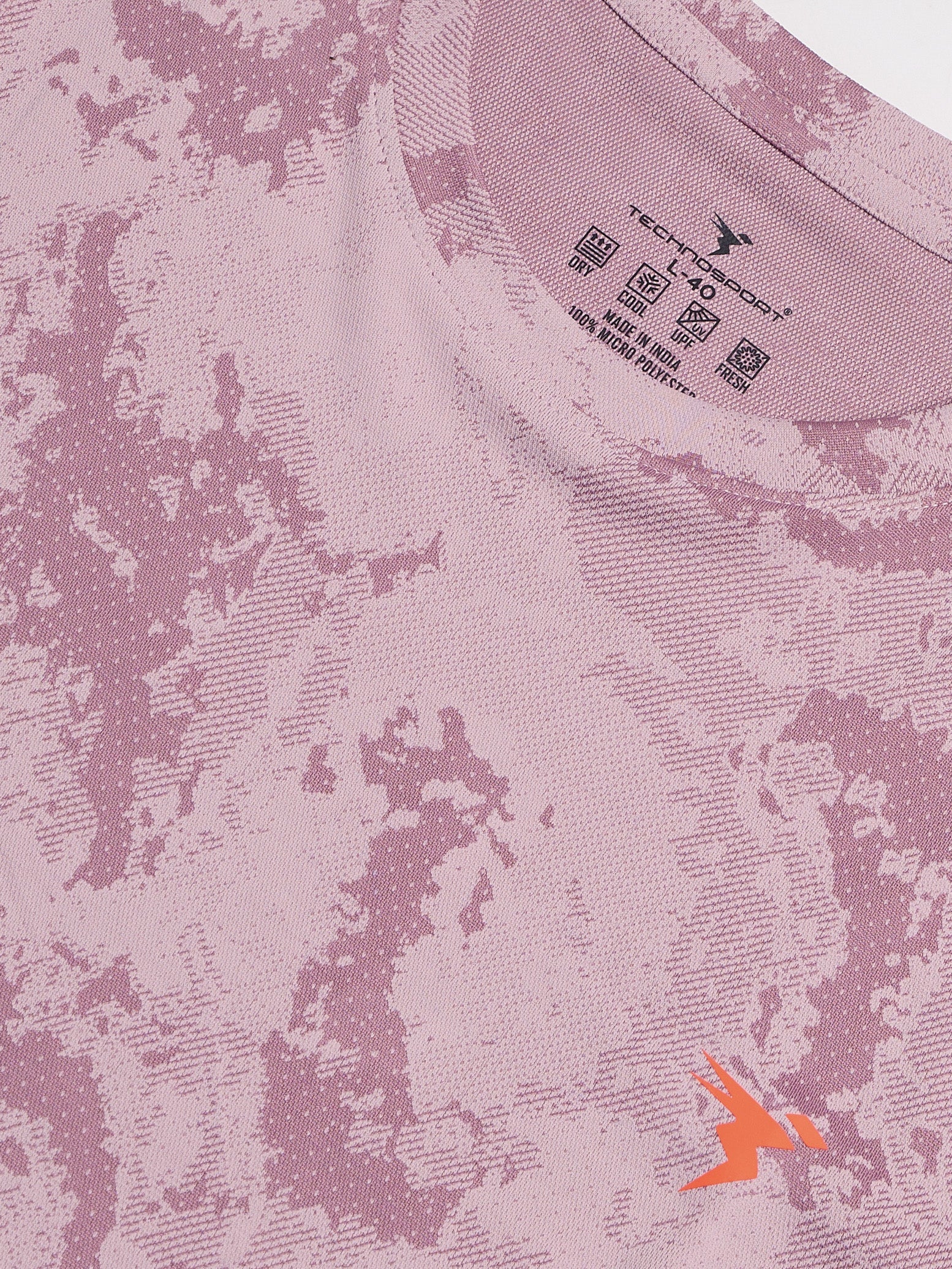 Technosport Crew Neck Tshirt (Double Cool) - OR60 - DUSTY PINK