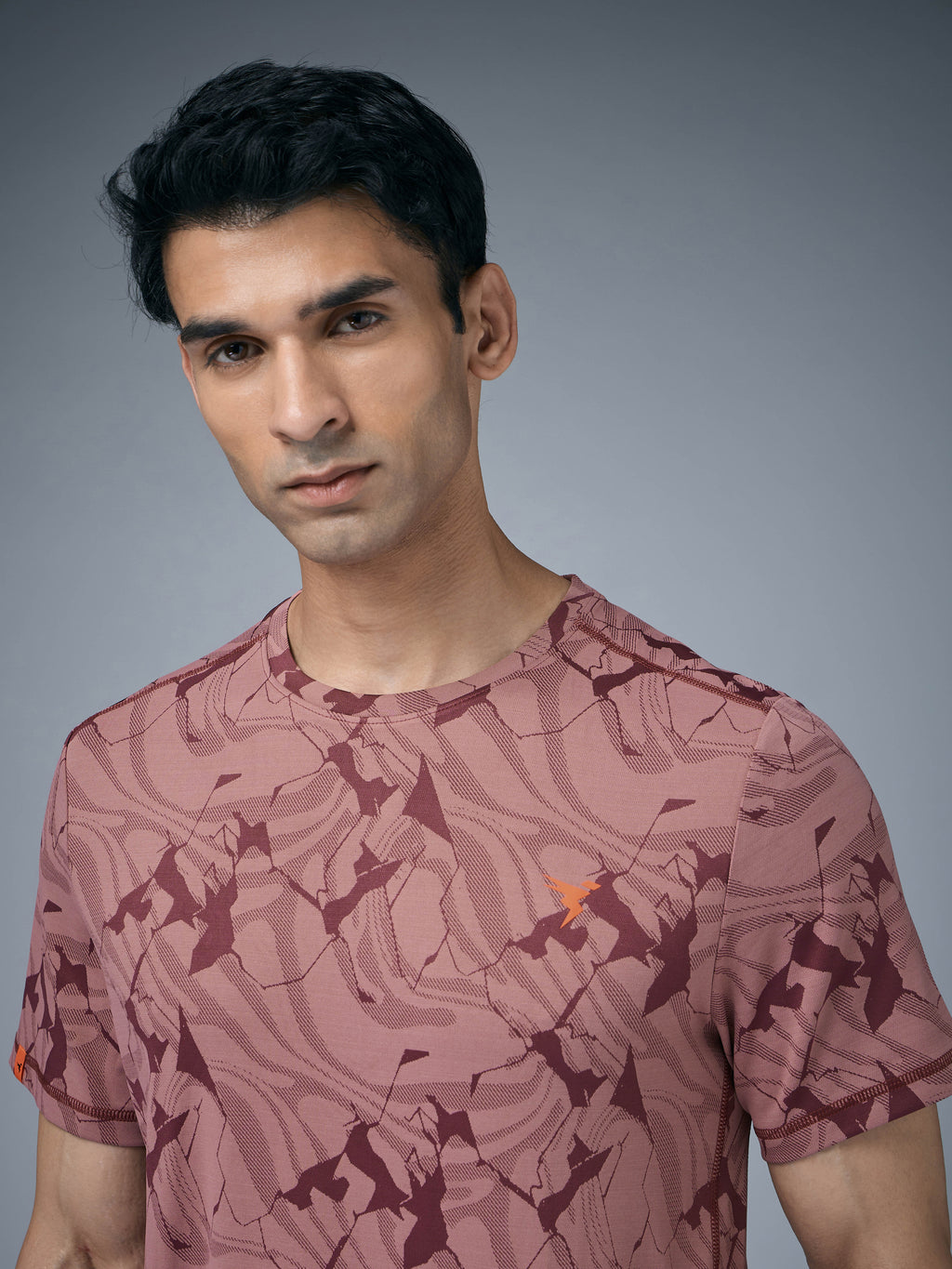 Technosport Crew Neck Tshirt (Double Cool) - OR60 - MARSALA