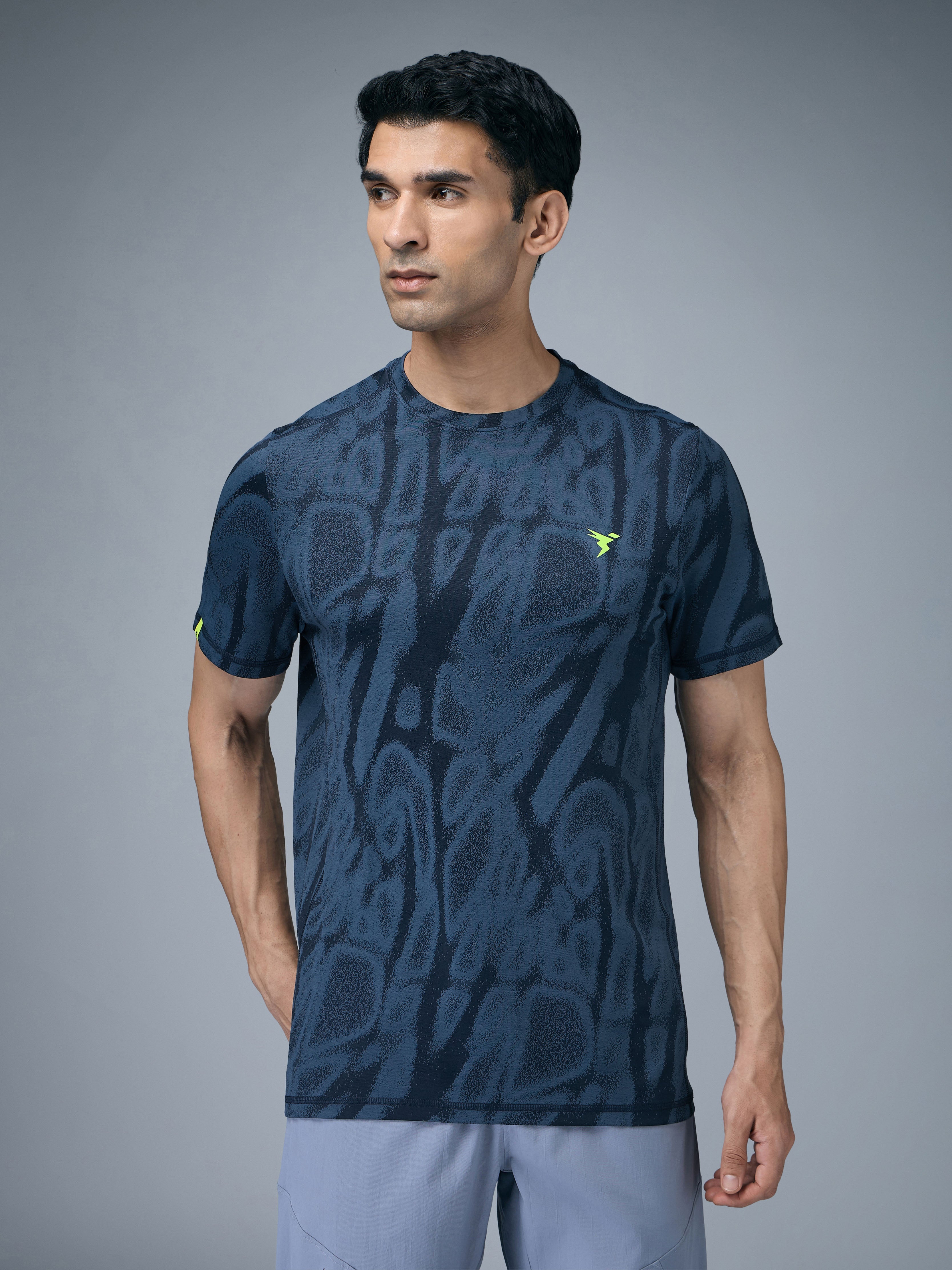 Technosport Crew Neck Tshirt (Double Cool) - OR60 - NAVY B