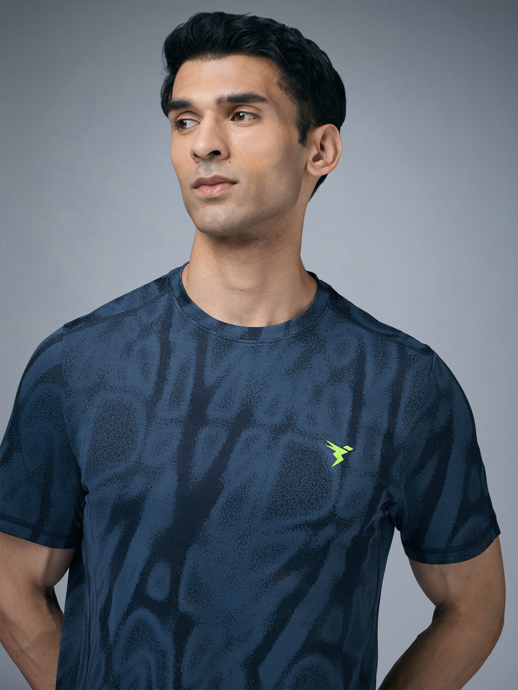 Technosport Crew Neck Tshirt (Double Cool) - OR60 - NAVY B